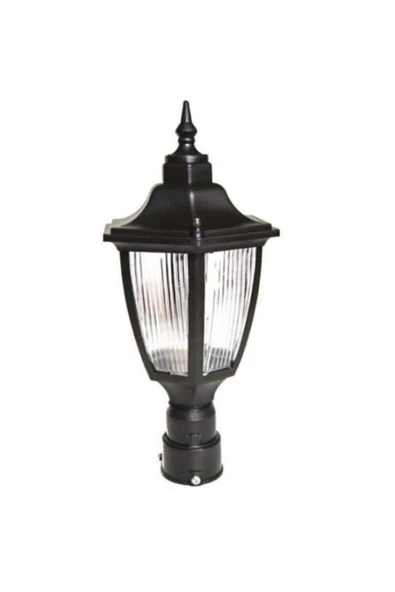 scmarket Lamp232 Altıgen Direk Üstü Bahçe Armatürü - Bahçe Lambası Siyah ürün görseli 1