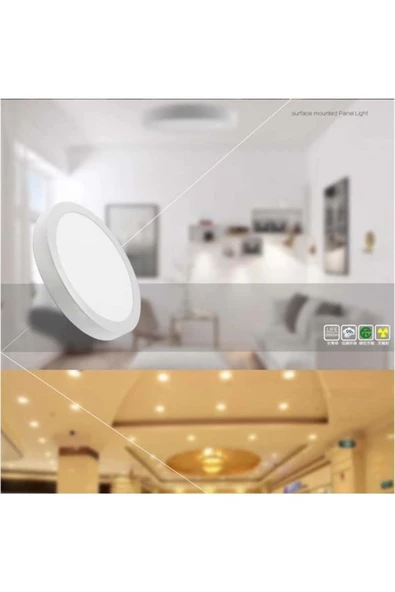 fullreyon Metal Beyaz Yuvarlak Kasa Beyaz Işık Ultra Kaliteli Sıva Üstü Led Tavan Armatürü Sıva Üstü Led Panel ürün görseli 1
