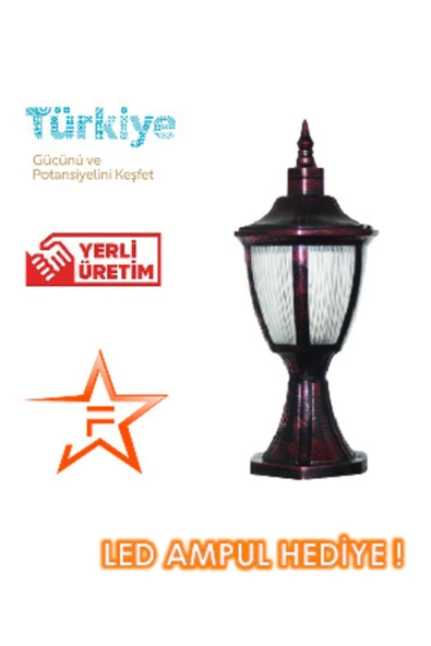 Ferstar Aydınlatma Set Üstü Bakır Rengi Altıgen Fener Bahçe Aydınlatma Armatürü ürün görseli 1
