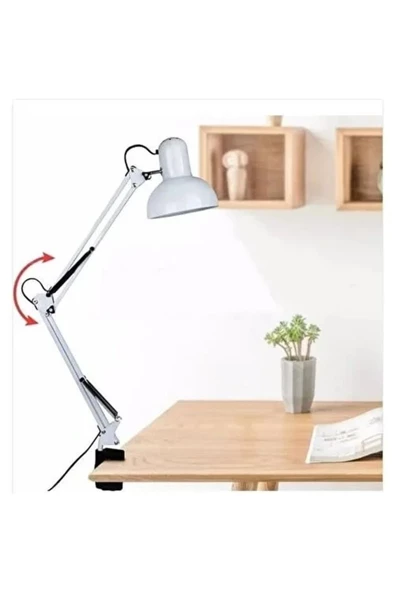 fullreyon Ultra Kaliteli, Metal Kasa, Modern Tasarım Mengeneli Portatif, Masaya Monte Edilir Çalışma Lambası ürün görseli 1
