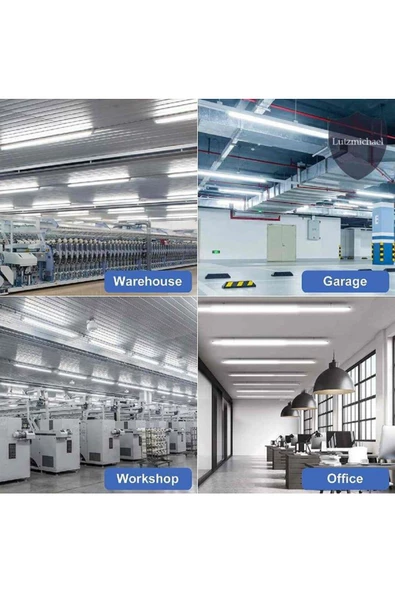 fullreyon 120 Cm, 80 Watt 6500 Kelvin Beyaz Işık 3 Sıra LedlKristal Bant Armatür Atölye Fabrika Tavan Armatürü ürün görseli 1