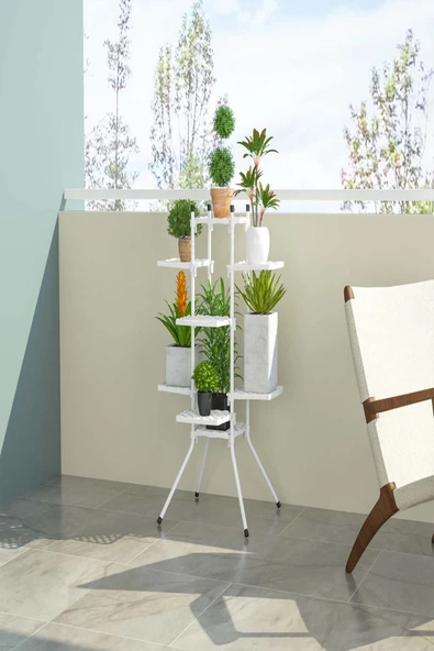 Modilayn Buket 8 Li Çiçek Bahçesi Bitki Saksı Standı ürün görseli 1