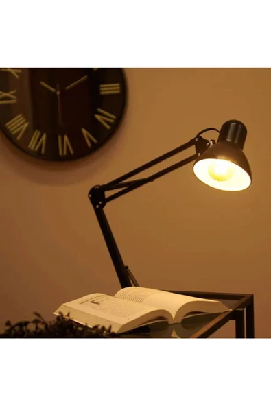 fullreyon Ultra Kaliteli, Metal Kasa, Modern Tasarım Mengeneli Portatif, Masaya Monte Edilir Çalışma Lambası ürün görseli 1