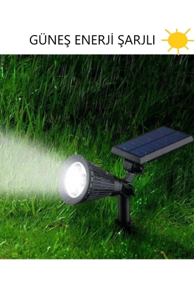 luxshome Güneş Enerjili Kazıklı Solar Armatür, Çiçek, Çim, Ağaç Aydınlatma Armatürü Yeşil Işık ürün görseli 1