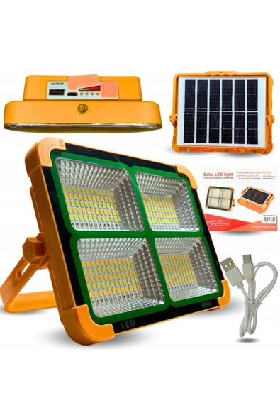 fullreyon Solar Powerbank, 200 Watt Güneş Enerjili, 4 Işık Modlu, SOS Çakar Işıklı Kampçı Balıkçı Çoban Feneri ürün görseli 1