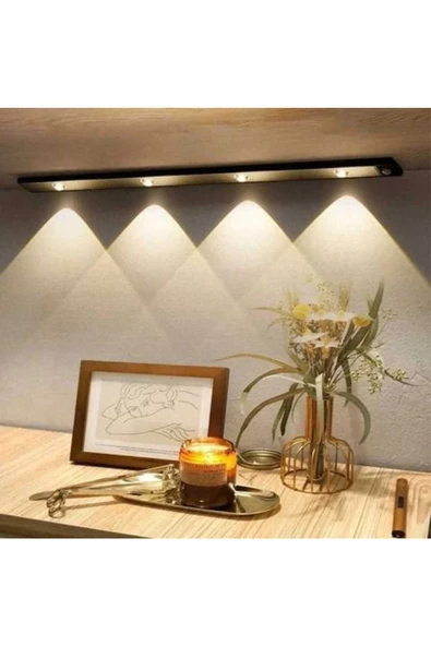 fullreyon 60 cm Hareket Sensörlü, Sensörsüz Kullanılabilir Usb Şarjlı Taşınabilir Mutfak, Dolap, Gece Lambası ürün görseli 1