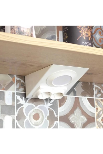 fullreyon 2,5 Watt Beyaz Işık Ledli, METAL Kasa,  Çift Prizli, Aç - Kapa Düğmeli,  Tezgah - Dolap Armatürü ürün görseli 1