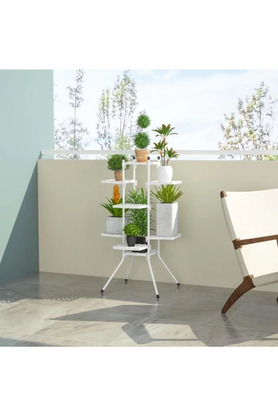 Modilayn Buket 8 Li Çiçek Bahçesi Bitki Saksı Standı ürün görseli 1
