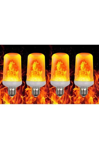 fullreyon 4'lü Paket 3 Işık Modlu, Alev Efektli 5 Watt, E27 Duy Led Ampul, Alev Efektli Çok Kaliteli Led Ampul ürün görseli 1