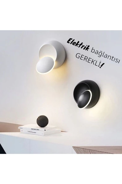 fullreyon 2 Adet Elektrikle Çalışır, BEYAZ ve SİYAH Alüminyum Kasa, Modern Aplik, 6 Watt Günışı Led Armatür ürün görseli 1