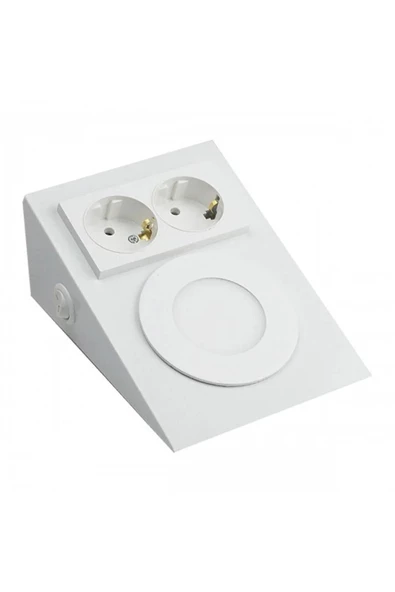 fullreyon Metal Kasa, 2,5 Watt Beyaz Işık Ledli, Çift Prizli, Aç - Kapa Düğmeli,  Tezgah - Dolap Armatürü ürün görseli 1