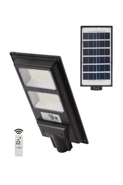 fullreyon 200 Watt, 16000 Lümen 6500K Beyaz Işık, Fotoselli, Sensörlü, Kumandalı Güneş Enerjili Bahçe Armatürü ürün görseli 1