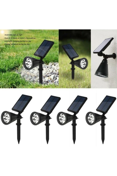 fullreyon 4 Adet, 7 Watt Günışığı, Kaliteli Solar Armatür, Güneş Enerjili Bahçe, Çim, Çiçek, Ağaç Armatürü ürün görseli 1