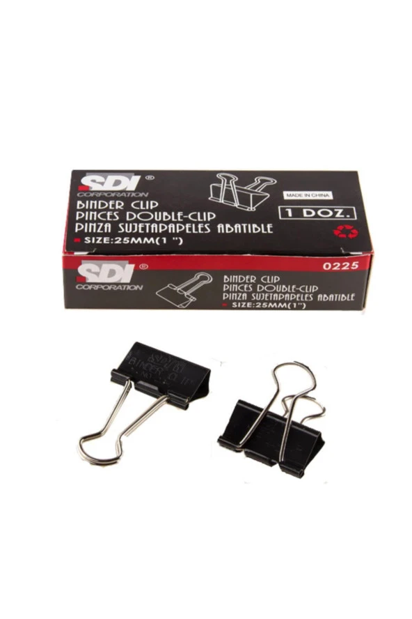 Sdi 0225 Double Metal Klips 25 Mm 12 Li (1 Paket 12 Adet) ürün görseli 1