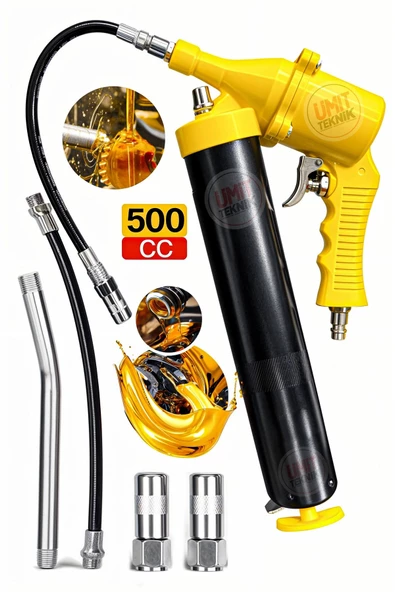 Havalı  Hızlı Premium Yüksek Kalite Gres Yağ tabancası 500cc Büyük Boy Hortum Ve Gres Ucu ürün görseli 1