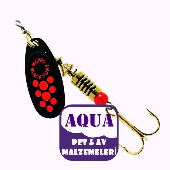 Mepps Black Fury Olta Kaşığı O Siyah Kırmızı No:4 9.3 gram Döner Kaşık - Turna Alabalık Levrek Kaşığı ürün görseli 1