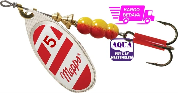 Mepps Aglia Blanc Rouge Olta Kaşığı - Mepps Döner Kaşık No:5 / 14 gr Turna Kaşığı Döner Kaşık Mepps ürün görseli 1