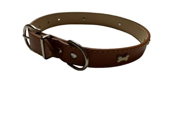 ANS Kemikli Deri Köpek Tasması 55cm - Resim 4