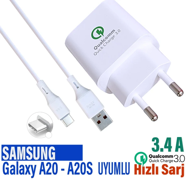 Samsung Galaxy A20 Hızlı Şarj Tyepc Samsung A20s Şarj Aleti Type-C ürün görseli 1