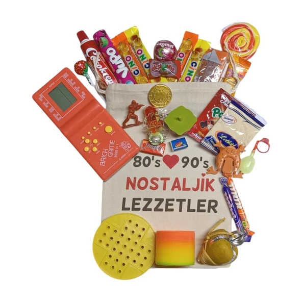 Kese Kırmızı Tetrisli Nostaljik Hediye Paketi 80'ler 90'lar ürün görseli 1