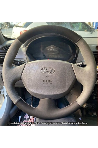 Hyundai Accent Admira Araca Özel Direksiyon Kılıfı Gri Nubuk ürün görseli 1