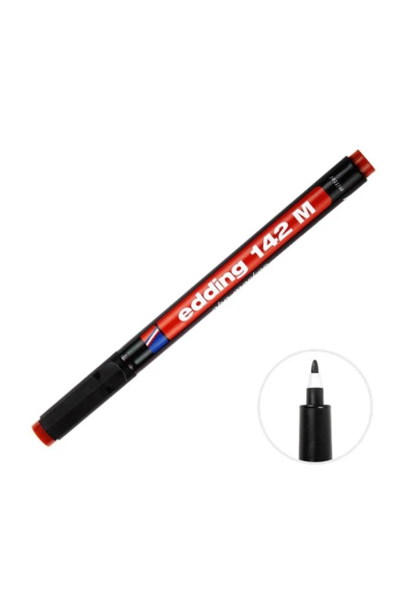 Edding 142M Permanent Kalem Cam Cd Asetat Kırmızı 10 Lu Paket ürün görseli 1