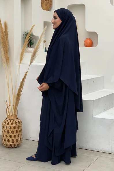 Sufleli Cilbab 6024 Lacivert - Resim 7