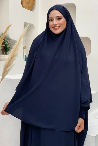 Sufleli Cilbab 6024 Lacivert - Resim 9