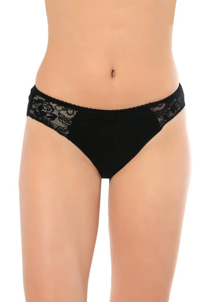 5 Adet Lüx Drm Bayan Bambu Dantelli Bikini Külot Slip 3120 - Resim 2