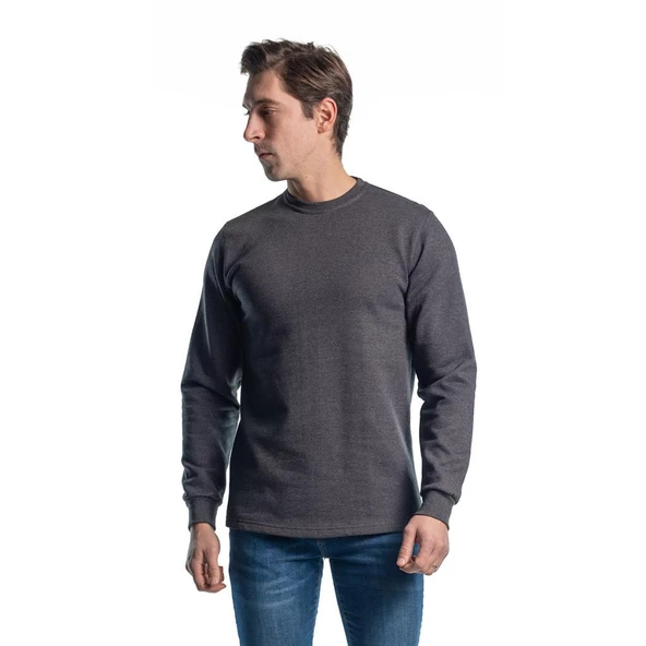 Şensel, Sweatshirt, Koyu Gri, Sıfır Yaka -107E4632- Pamuklu ürün görseli 1