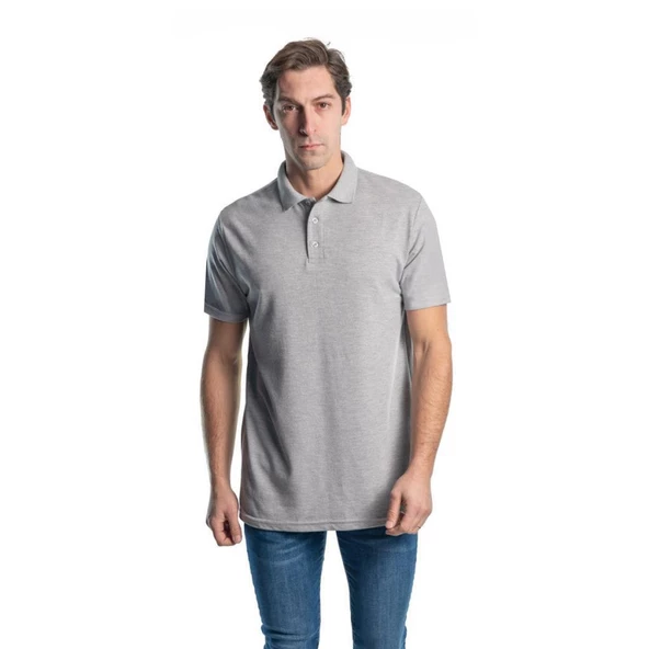Şensel, Polo Yaka Tişört, Gri -136E131- T-shirt, Tshirt, Kısa Kollu ürün görseli 1