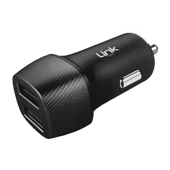 LinkTech C490 Çift Girişli Araç İçi Şarj Aleti Adaptör (Başlık) 2.4A Siyah ürün görseli 1