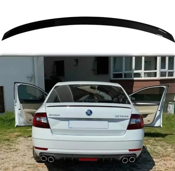 AUTOGP Skoda octavia bagaj üstü spoiler pianoblack boyalı 2013+ ürün görseli 1