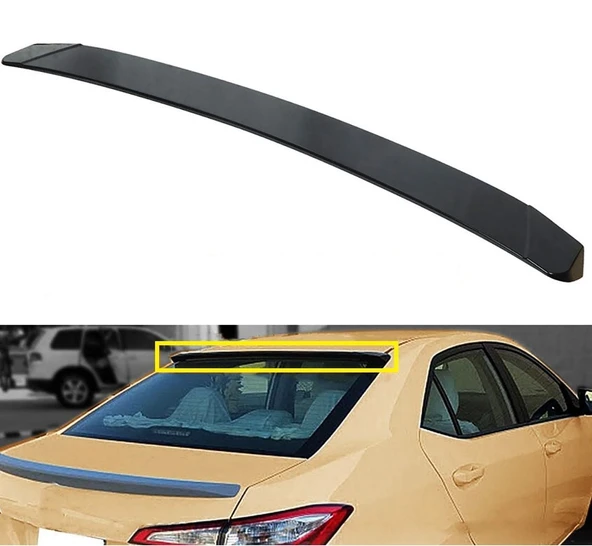 AUTOGP Toyota corolla cam üstü spoiler pianoblack boyalı 2014 / 2018 ürün görseli 1