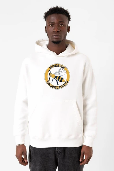 Wiskayok Yellowjackets Logo Beyaz Erkek 3ip Kapşonlu Sweatshirt ürün görseli 1