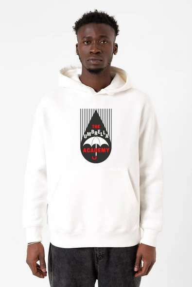 The Umbrella Academy Rain Logo Beyaz Erkek 3ip Kapşonlu Sweatshirt ürün görseli 1