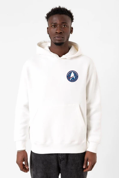 Star Trek Discovery Starfleet Command Beyaz Erkek 3ip Kapşonlu Sweatshirt ürün görseli 1