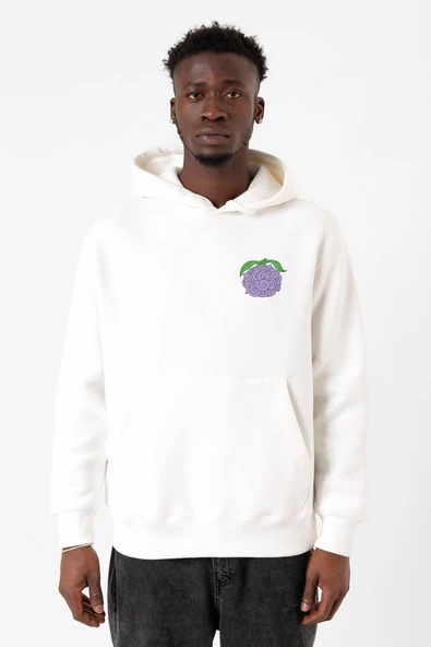 One Piece Anime Yami Yami Devil Fruit Beyaz Erkek 3ip Kapşonlu Sweatshirt ürün görseli 1
