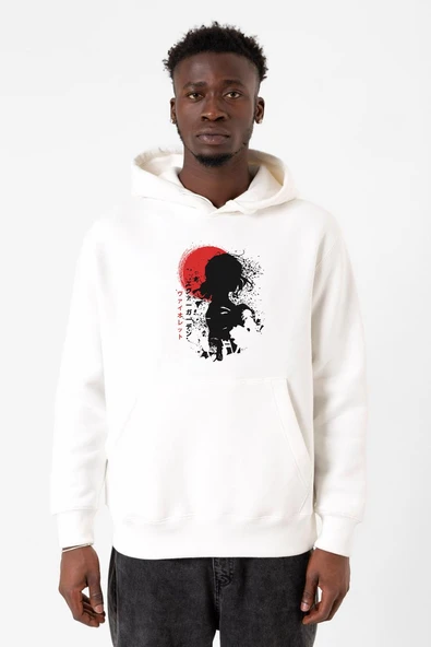 Violet Evergarden Anime Dark Poster Beyaz Erkek 3ip Kapşonlu Sweatshirt ürün görseli 1