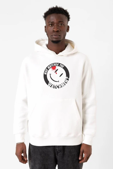 Watchmen Who Watches The Watchmen Beyaz Erkek 3ip Kapşonlu Sweatshirt ürün görseli 1