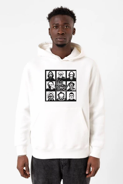 The Psycho Bunch Beyaz Erkek 3ip Kapşonlu Sweatshirt ürün görseli 1