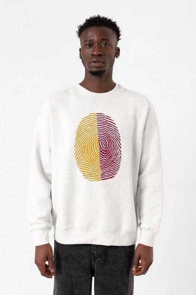 Sarı Kırmızı Parmak İzi Beyaz Erkek 2ip Sweatshirt ürün görseli 1