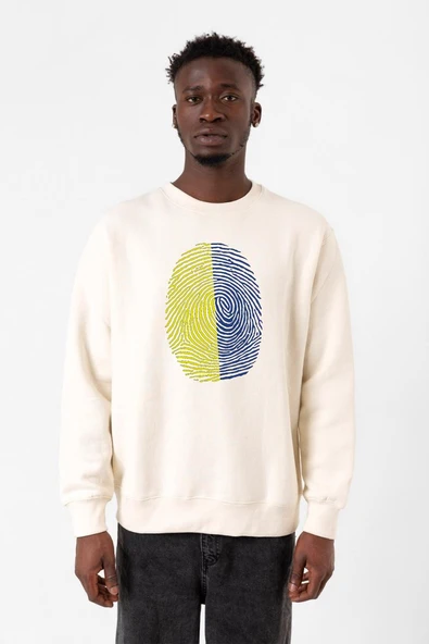 Sarı Lacivert Parmak İzi Ekru Erkek 2ip Sweatshirt ürün görseli 1