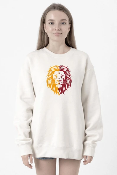 Sarı Kırmızı Leon Beyaz Kadın 2ip Sweatshirt ürün görseli 1
