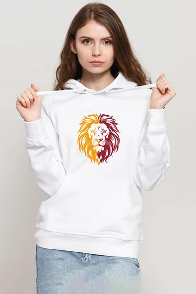 Sarı Kırmızı Leon Beyaz Kadın 3ip Kapşonlu Sweatshirt ürün görseli 1