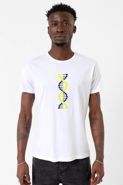 Sarı Lacivert Dna Beyaz Erkek Bisikletyaka Tshirt ürün görseli 1