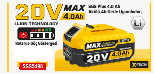 SGS 20 VOLT YEDEK BATARYA(4.0Ah) - Resim 2