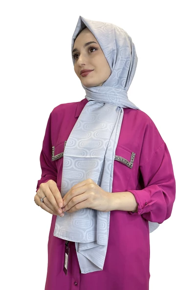 Cardion Capri Jakar Şal - Capri Kumaş Jakarlı Desenli Şal 01119  AÇIK GRİ ürün görseli 1