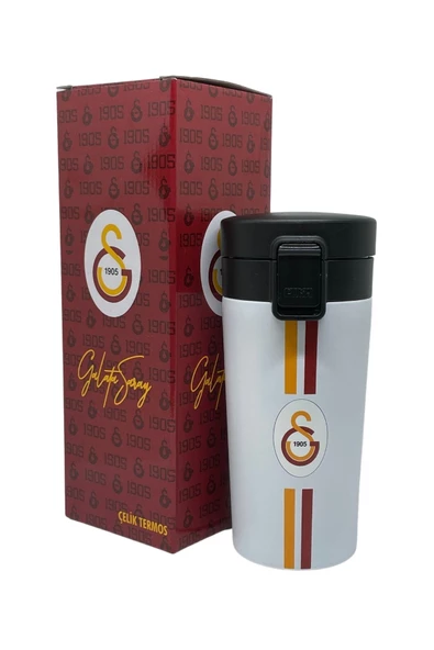 Galatasaray Orijinal Lisanslı 400ml Paslanmaz Çelik Termos Mug 8 Saat Sıcak Soğuk Hediye Kutulu ürün görseli 1