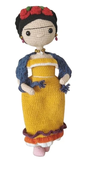 Sarı Frida Bebek Amigurumi Organik Oyuncak ürün görseli 1